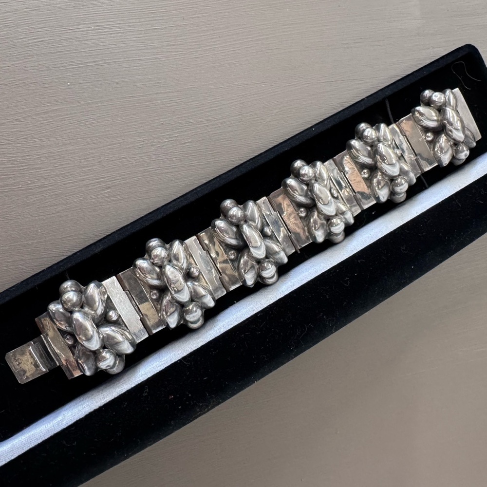 Vintage Taxco Mexico 925 Sterling Silver Bubble 3D Bracelet